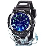 Juboos Neue 7-Farbige Kinderuhren, Kinderuhr Jungen Mädchen Analog Quartz Uhr mit Armbanduhr Kautschuk Wasserdicht Outdoor Sports Uhren 5-16