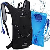 BBAIYULE® Trinkrucksack mit Trinkblase 2L, BPA-Frei | Trinkrucksack 2l mit Reflektoren | Rucksack mit Trinksystem | Laufen, Fahrrad & Camping Sportrucksack Fahrradrucksack