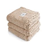 1 Pack 3 Decken Super Weich Premium Flauschig Hundedecke Katzendecke für Haustier Hunde Katze Welpe Beige L(76 * 104 cm)