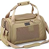 Petsfit Transportbox Katze Hund faltbar Transporttasche Hundetasche für Katzen kleine Hunde, Hochwertige Tragetasche Flugtasche Hund Katze mit Schultergurt und weiches expandierbare Kissen