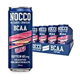 NOCCO BCAA energy drink 24er pack – zuckerfrei, vegan Energy Getränk mit Koffein, Vitaminen und Aminosäuren – Caribbean Ananas, 24 x 330ml inkl. Pfand (Miami)