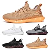 Laufschuhe Herren Damen Sportschuhe Atmungsaktiv Leichte Turnschuhe Straßenlaufschuhe Outdoor Schuhe Fashion Gym Fitness Sneaker G156 Golden 44