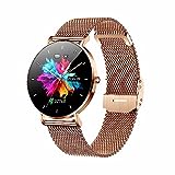 Manta smartwatch Damen 1,32 Zoll - IP67 Wasserdicht - Touchscreen - Schlafmonitor - Musiksteuerung - 22 Trainingsmodi - Fitness Tracker kompatibel mit Android/IOS - Alexa Gold SWU501GD