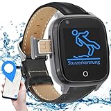 KUUS. Notruf Uhr mit Sturzerkennung - Notrufknopf für Senioren - GPS Tracker Senioren mit Ortung. Senioren Smartwatch mit Sim Karte ohne Handy - Demenz Hilfsmittel Notfallarmband Erwachsene & Senioren