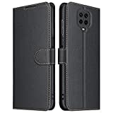 ELESNOW Hülle für Xiaomi Redmi Note 9S / Note 9 Pro, Premium Leder Flip Schutzhülle Tasche Handyhülle mit [ Magnetverschluss, Kartenfach, Standfunktion ] für Redmi Note 9S / Note 9 Pro (Schwarz)