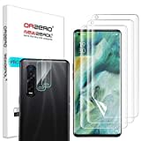 NEWZEROL 3 Stück Display Glasschutz Displayshutzfolie + 2 Stück Kameraschutz für Oppo Find X2 Pro 5G, In-Screen Fingerabdruck-Erkennung Anti-Blasen TPU 3D Kante zu Kante [Vollständige Abdeckung]