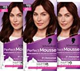 Schwarzkopf Perfect Mousse Permanente Schaumcoloration 388/3-88 Dunkles Rotbraun (3x93 ml), Haarfarbe mit perfekter Grauabdeckung, Coloration für intensive Pflege & strahlenden Glanz