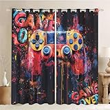 CYSYLQW Gamepad Vorhänge Gamer Fenstervorhang Schlafzimmer 100x140cm Gamer Blickdichte Gaming Vorhnge Für Kinder Gaming Vorhänge 2 Set Blickdicht (1,280 x 245 cm(2X140X245cm))