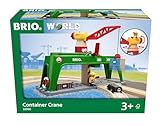 BRIO World 33996 Bahn Verlade Terminal - Mit beweglichem Kran zum Umladen von Gütern auf die Schiene, Straße und das Schiff - Empfohlen für Kinder ab 3 Jahren