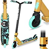 Stunt Scooter Joycruise Profi Scooters, Trick Stunt Roller für Jugendliche Kinder ab 6 Jahre Jungen Mädchen, Freistil Kick Scooter, 360 ° Lenkung Street Scooters (Schwarzes Gold)