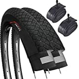 Fincci Fahrradreifen 20 Zoll - Set BMX Reifen 20 x 1.95 Zoll mit Fahrradschlauch 20 Schrader Autoventil Ventil 48 mm, FahrradMantel 53-406 für BMX Kinder Fahrrad, MTB Bike - 2er Pack