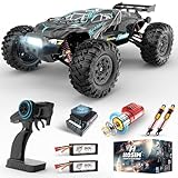 Hosim 1:10 Brushless RC Auto, 4WD Hochgeschwindigkeit 68+ km/h Ferngesteuertes Auto Erwachsene, Schnelles Hobby-Grade RC Offroad LKW Kinder (Schwarz, X07W)