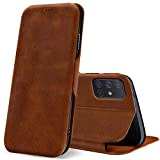 Verco Handyhülle für Samsung M31s, Bookstyle Premium Handy Flip Cover für Samsung Galaxy M31s Hülle [integr. Magnet] Book Case PU Leder Tasche, Braun