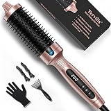 Terviiix Thermal Brush, 38 mm Heiße Bürste für lockeres & voluminöses Haar, Keramik-Turmalin-Ionen-Lockenstabbürste Thermobürste, Digitalanzeige 5 Temperaturen Hot Brush, Dual-Spannung