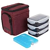 EDC Meal Prep Bag Mini von Evolutionize – Full Meal Management System – Für 3 Mahlzeiten – inklusive Portionskontrolle Mahlzeiten-Vorbereitungsbehälter + Eisbeutel (Mini – 3 Mahlzeiten