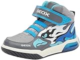 Geox J INEK Boy Sneaker, Grey/LT Blue, 31 EU