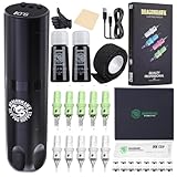 Dragonhawk X3 Tattoo Maschine Set Wireless Tattoo Pen Battery Rotary Tattoo Gun Tattoo Cartridges Needles for Tattoo Beginner & Tattoo Artists (TZ-201LY)