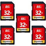 Gigastone 32GB SDHC Speicherkarte 5er-Pack, UHS-I U1 Klasse 10, bis zu 80 MB/Sek. für Digitalkameras Canon Sony Nikon Olympus PC