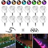 10 Stück RGB LED Einbaustrahler led Bodeneinbauleuchte IP67 wasserdicht 0.5W Ø30mm led Einbauleuchte Terrasse Küche Garten Led Lampe