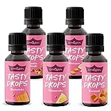 GymQueen Tasty Drops 5x30ml, Kalorienfreie, Zuckerfreie und Fettfreie Flavour Drops, Aroma Tropfen zum Süßen von Lebensmitteln, Geschmackstropfen ohne Künstliche Farbstoffe, Topseller 3