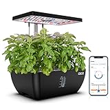 iDOO WiFi 12Pods Hydroponisches Anzuchtsystem, Smart Garden mit LED-Pflanzenlampe, 6,5L Wasserbehälter, Ventilator, Indoor Kräutergarten Kit, 37cm Höhenverstellbar