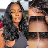 Wear and Go Glueless Wigs Human Hair Pre Plucked Pre Cut for Beginner Body Wave Lace Front Wig Human Hair 180% Density 4x4 Lace Closure Wigs Echthaar Perücke For Women 14 Zoll