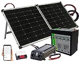 revolt Inselanlage: Solar-Set: Wechselrichter 230 V, Akku, Laderegeler & 240-W-Solarpanel (Powerstation mit Solarpanel, Balkonkraftwerke mit Speicher, Panel Solaranlage)