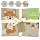 nidito Hochwertige Bio Babydecke Baumwolle Beige Fuchs - 100% GOTS Bio-Baumwolle - 80x100 cm - herrlich weich | Babydecke Mädchen Junge | Baby Wolldecke | Kuscheldecke | Baby-Geschenk zur Geburt