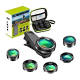 Apexel 6-in-1 Handy-Kamera-Objektiv-Set, Weitwinkelobjektiv, Makro-Objektiv, Fischaugenobjektiv, ND-Filter, CPL/Sternfilter, Clip-On-Handy für iPhone 8/x 7/Plus, Samsung S8, Android-Smartphones