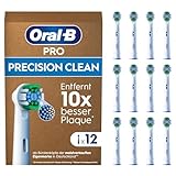 Oral-B Pro Precision Clean Aufsteckbürsten für elektrische Zahnbürste, Zahnreinigung, X-Borsten, Original Zahnbürstenaufsatz für Oral-B Zahnbürsten, briefkastenfähige Verpackung, 12 Stück