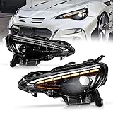 Archaic RGB Dämonenaugen Scheinwerfer kompatibel mit Toyota 86 GT86 /Subaru BRZ 2012–21/Scion FR-S 2012–16, Frontlichter mit Animation RGB DRL,Mit E-Prüfzeichen