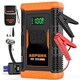 ASPERX Starthilfe Powerbank mit Kompressor,150PSI 3000A Auto Starthilfe Powerbank (Bis Zu 10L Benzin Oder 8L Diesel) Mit LED Taschenlampe Starthilfekabel 5-in-1 Jump Starter Für Motorrad SUV