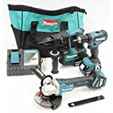 Makita DLX3179TX1 Akku-Kombo-Kit 18V (DDF485 + DHR171 + DGA511) / 5,0 Ah, 2 Akkus + Ladegerät in Transporttasche