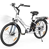 VARUN E Bike 26 Zoll, City E-Bike Damen Herren mit 55NM 250W Motor, 48V Li-Ion Akku, Elektrofahrrad mit LCD Display, 4+1 Fahrmodi, City E-Fahrrad mit bis zu 80KM