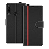 COODIO Handyhülle für Honor 9X Handy Hülle, Honor 9X Hülle Leder Handytasche für Honor 9X Klapphülle Tasche, Schwarz/Rot