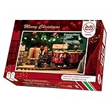 LGB – 70308 Gartenbahn Starterset Weihnachtszug mit Lokomotive und Zwei Waggons, Outdoor-Eisenbahn, Spur G