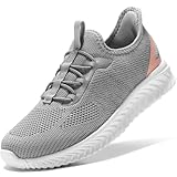 STQ Damen Slip on Sneakers Freihändig Bequem Turnschue Atmungsaktiv Wanderschuhe Gym Fitness Sportschuhe Hellrosa 38 EU/ 7 US