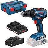 Bosch Professional 18V System Akku Bohrschrauber GSR 18V-55 (max. Drehmoment 55 Nm, 1.800 min⁻¹, inkl. 2x Akku ProCORE18V 4.0Ah, Schnellladegerät GAL 18V-40, L-BOXX-Einlage, L-BOXX)