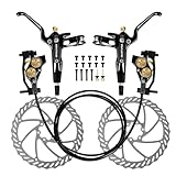 MTB Hydraulische Bremsen Set 4 Kolben, Scheibenbremse Fahrrad Set Vorne Und Hinten, Bicycle Hydraulikbremsen mit 180mm bremsscheiben, 610nm Trockenbremskraft für Mountainbike E-Bike Rennrad Reiten