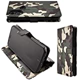 caseroxx Bookstyle-Case für Cat S62 Pro, mit oder ohne Displayschutz (Bookstyle-Case mit Displayschutz, Camouflage)