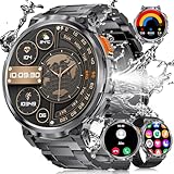 LIGE Smartwatch Herren, 1.85"HD IPS Screen Fitness Watch, 730mAh Android Smartwatch, IP68 Wasserdicht/120+Sport Modus/Schlaf Überwachung/Herzfrequenz Überwachung, Unterstützt Android iOS Mens Watches