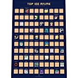 Enno Vatti Top 100 Anime Scratch Off Poster - Rubbelposter Der Besten Japanischen Animationen Aller Zeiten | 42 X 60 Cm | Anime Merch Geschenke | Japan Deko Zum Abrubbeln |