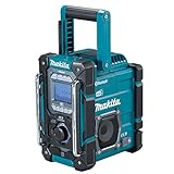 Makita DMR301 Baustellenradio, robust, für Lithium-Ionen-Akkus 12 – 14,4 – 18 V, DAB+ AM/FM + Bluet, türkis