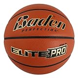 Baden Elite Pro NFHS Basketball Indoor Spielball mit Mikrofaser-Material - offizieller High-School-Basketball, Orange, 7