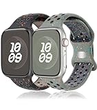 Sportarmband für Apple Watch Armband 45mm 44mm 40mm 41mm 46mm 42mm 38mm 49mm iWatch Armband,Silikon Band für Apple Watch 9 Series 10 8 7 6 5 4 3 2 SE Ultra/2 Nike Sport Apfelband Damen/Herren/Kinder