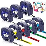 8 X Hehua Kompatible für Dymo LetraTag Etikettenband 12mm x 4m für Dymo Etikettenband 16951 91221-91225 für Dymo Letratag Xr Etikettenband LT100H LT110T LT100T QX50 XR XM 2000 Plus