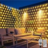 CORST Lichternetz 6x2M Mesh Lichterkette Außen Innen mit Stecker,Außen Garten Lichterkette für Büsche Baum Lichter netz Wasserdicht mit Fernbedienung Timer(Warmweiss)