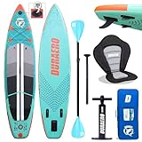 Aufblasbare SUP Board Set Stand Up Paddle Board Premium Surfboard inkl. Kajak Sitz, Dopple Paddel und komplette Zubehöre, 330x76x15cm, bis 150kg