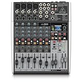 Behringer XENYX X1204USB Premium 12-Input 2/2-Bus Mixer mit XENYX Mic Preamps und Compressors, British EQ, 24-Bit Multi-FX Processor und USB/Audio Interface