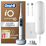 Oral-B iO Series 10 Plus Edition Elektrische Zahnbürste/Electric Toothbrush, PLUS 3 Aufsteckbürsten, 7 Putzmodi für Zahnpflege, Lade-Reiseetui, Designed by Braun, Stardust White